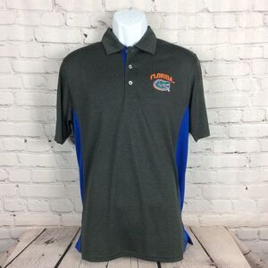 Champion NCAA Florida Gators Men’s Golf Polo Shirt Size M Gray/Blue Tailgating